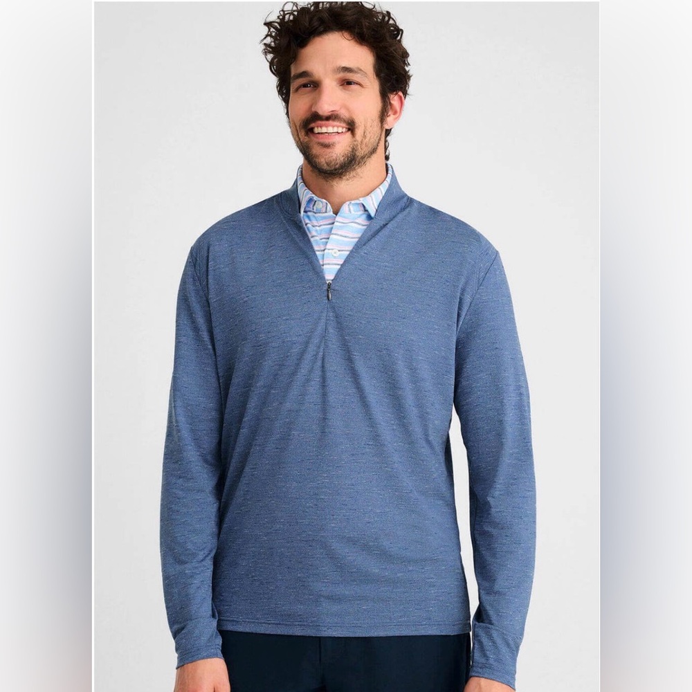 Johnnie-O NWT Men's Lake River PREP-FORMANCE Quarter-Zip Blue Size Medium